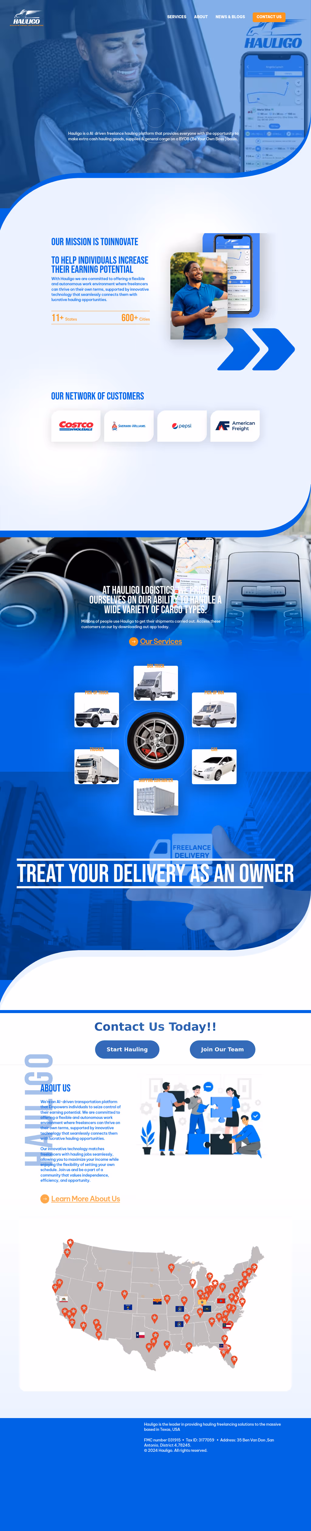 Hauligo website design by Think1 Designs