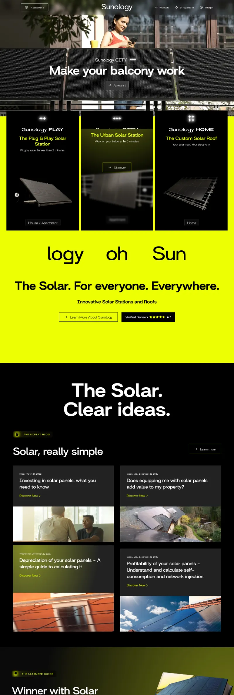 Sunology website design by Think1 Designs