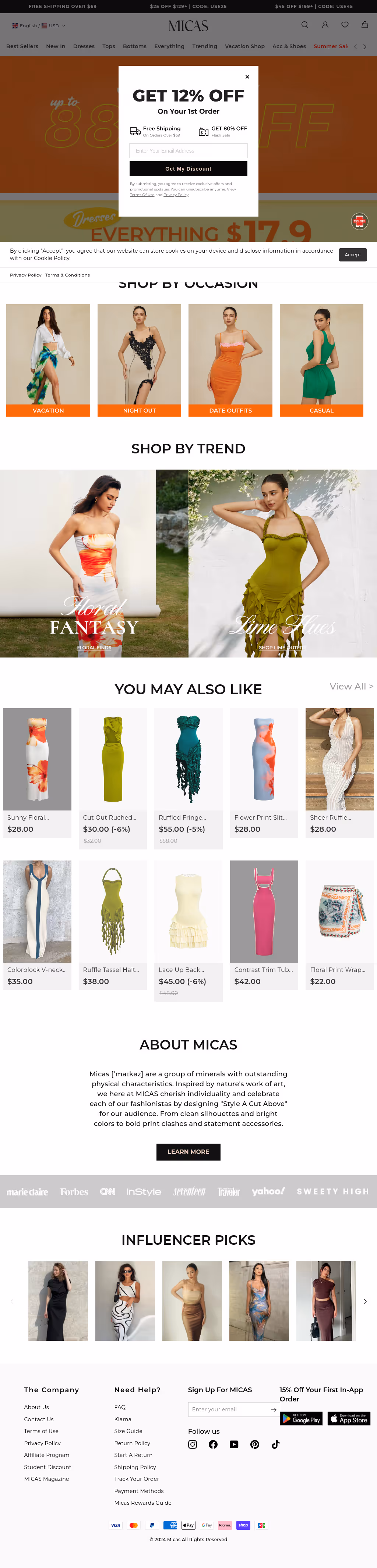 Micas website design by Think1 Designs