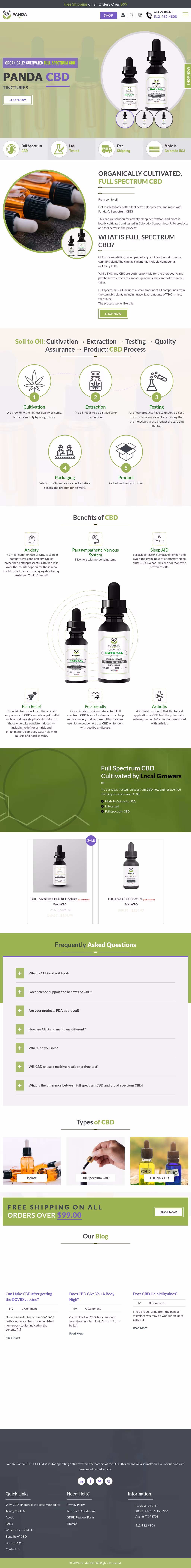 Panda CBD website design by Think1 Designs
