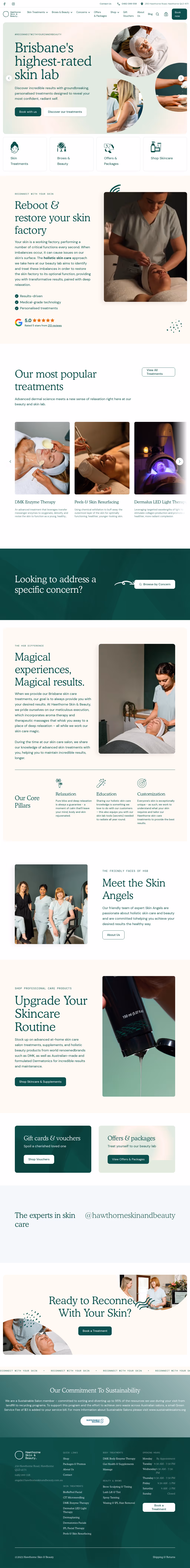 Hawthorne Skin & Beauty website design by Think1 Designs