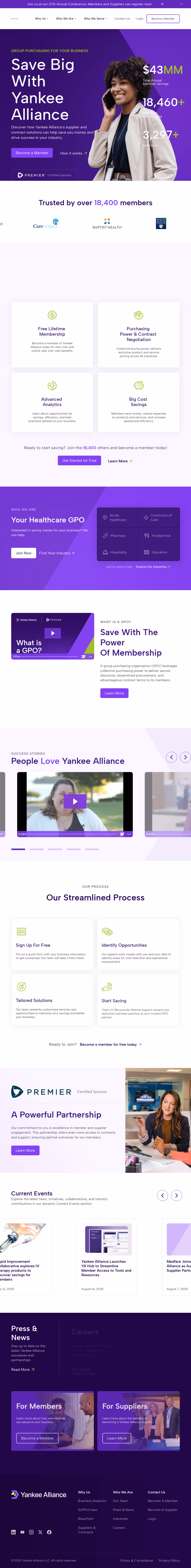 Yankee Alliance website design by Think1 Designs